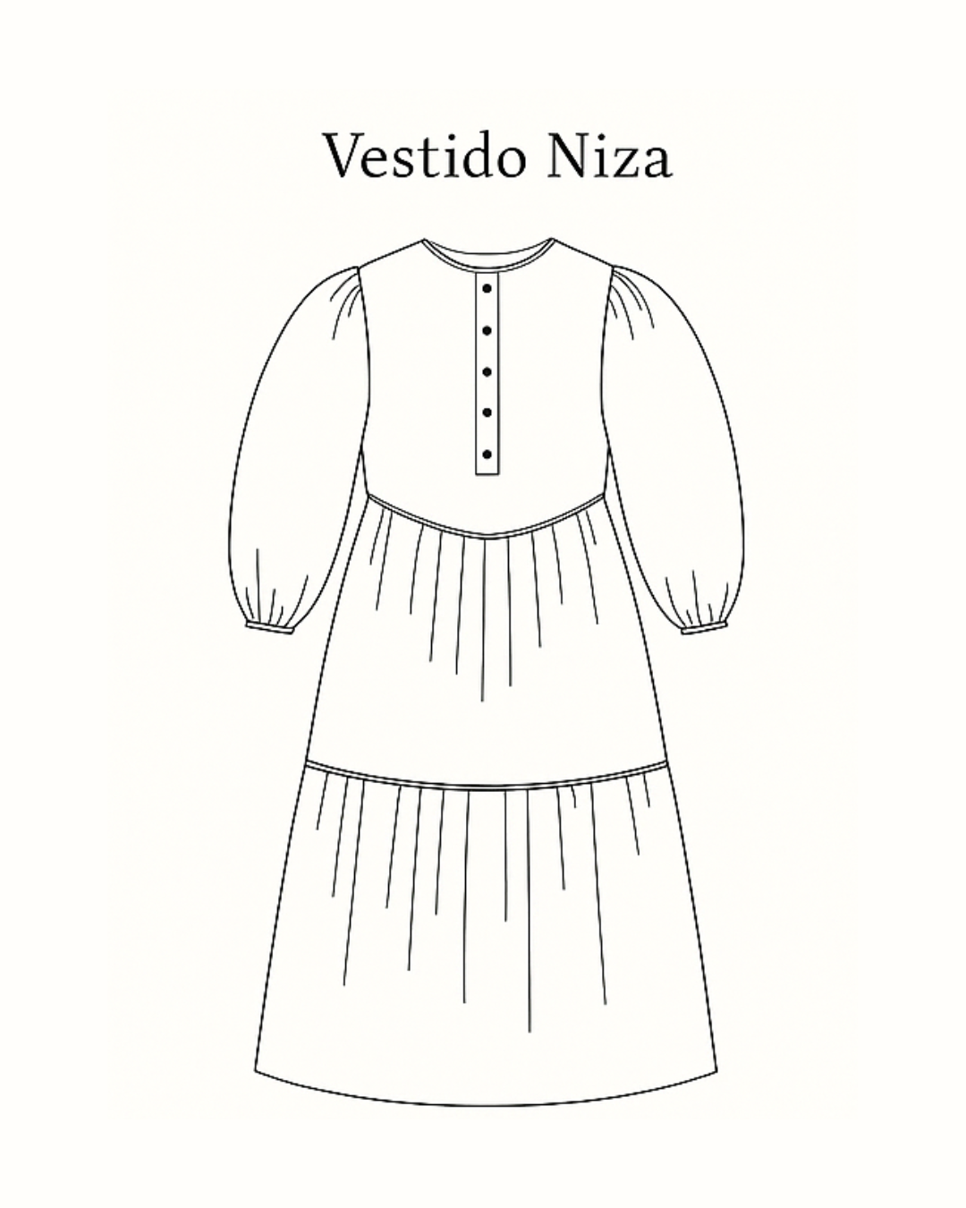 Vestido Manga Globo Niza Paisley celeste