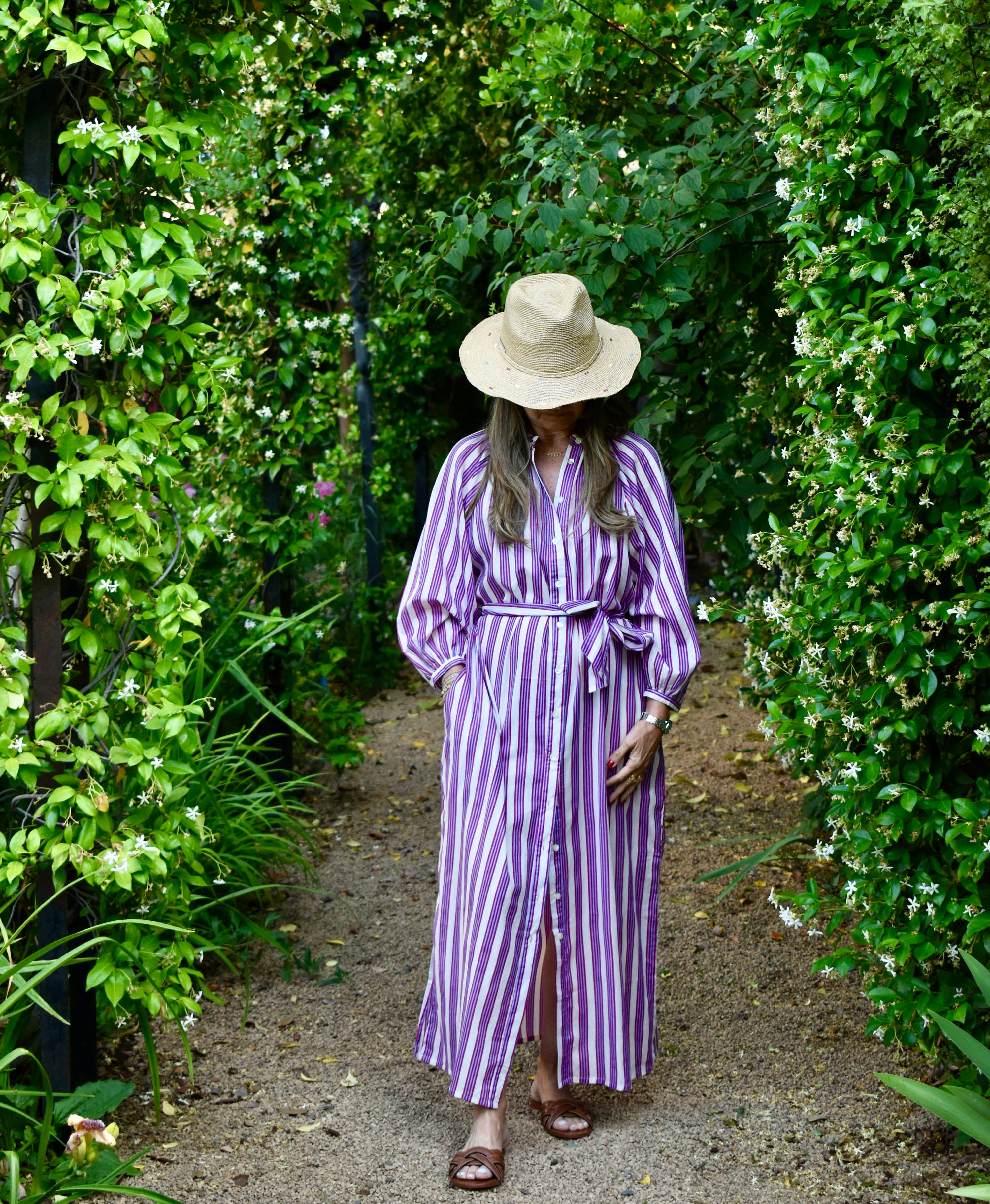 Túnica Antibes Rayas fucsia