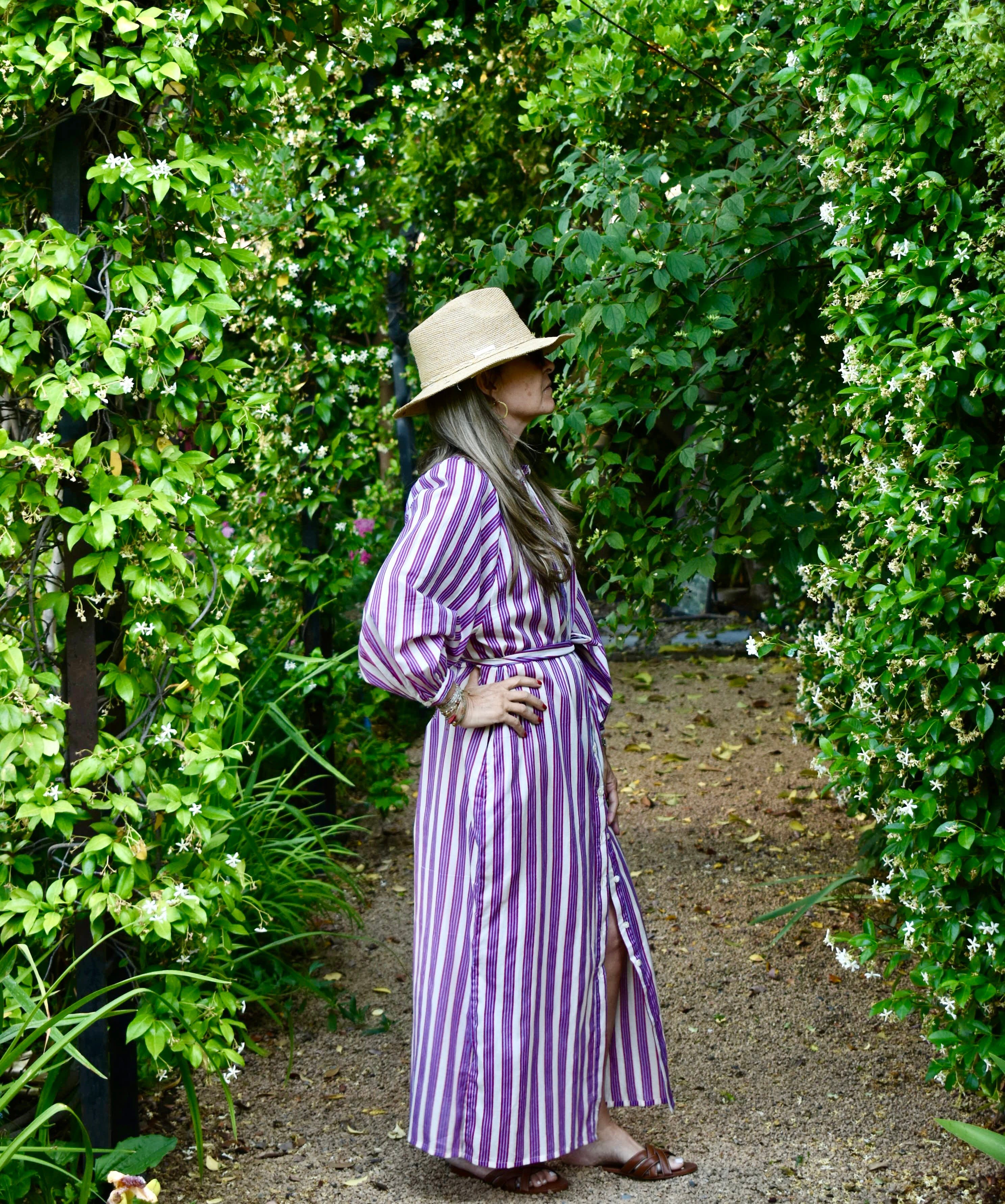 Túnica Antibes Rayas fucsia