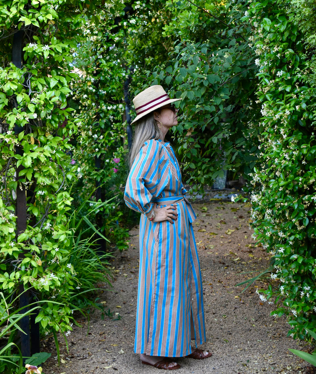 Túnica Antibes  Rayas celeste/rojas