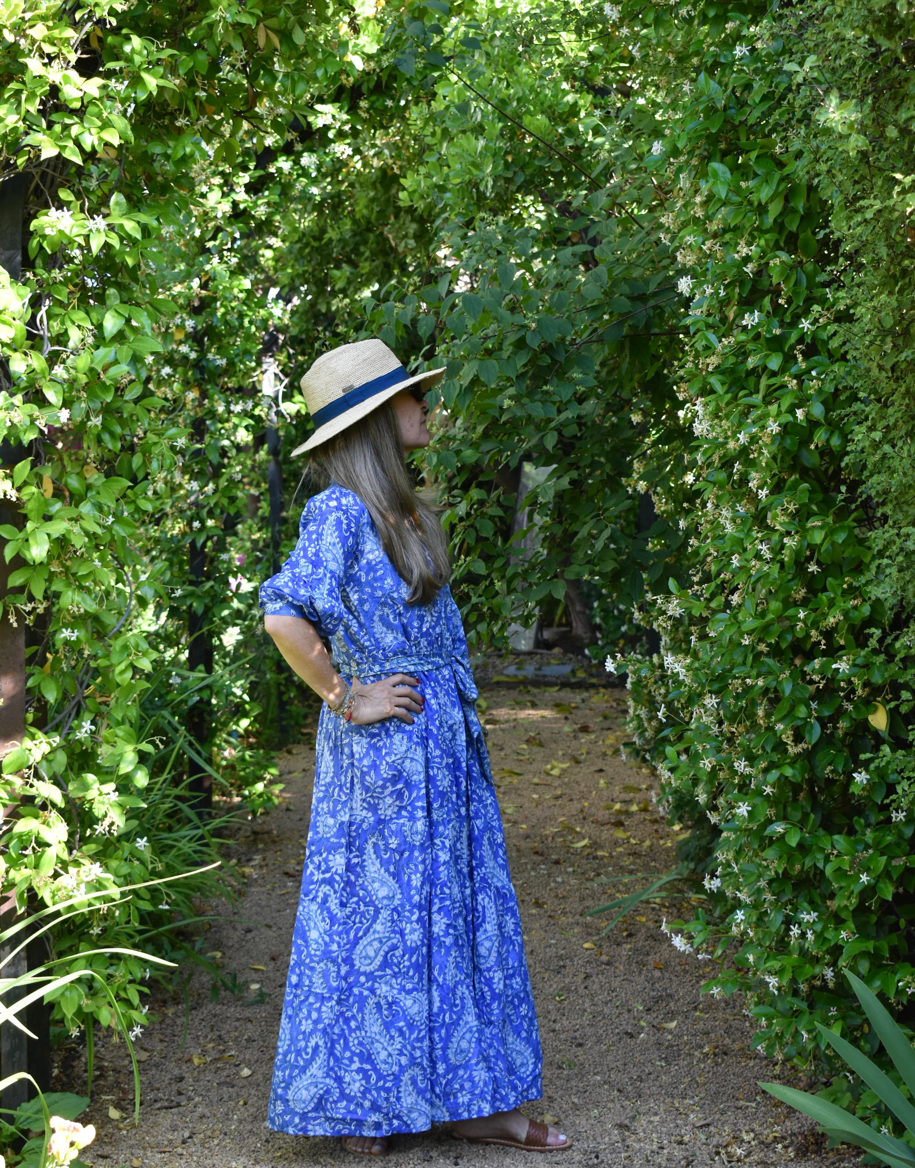 Vestido Paneles Vance Paisley azul